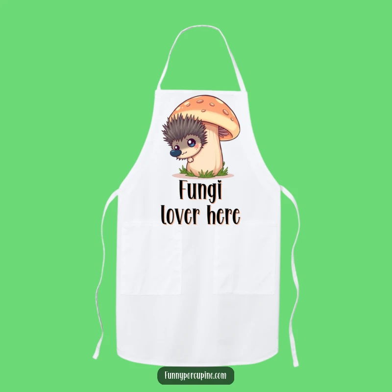 Funny Porcupine Mushroom Peek Apron: A Comedic Kitchen Essential for Fun Cooks