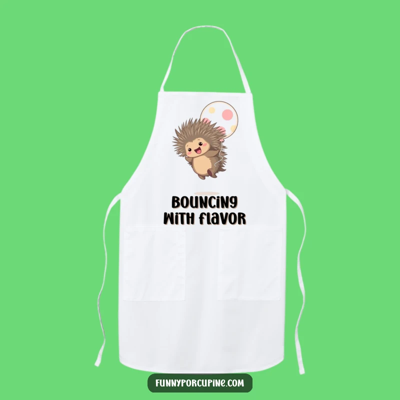 Funny Porcupine Balloon Bounce Apron: Kitchen Fun with a Hilarious Porcupine Design