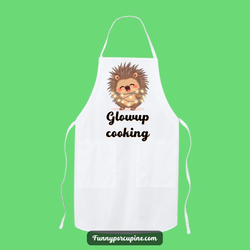 Funny Porcupine Fairy Light Apron: Cook with Sparkle and Giggles