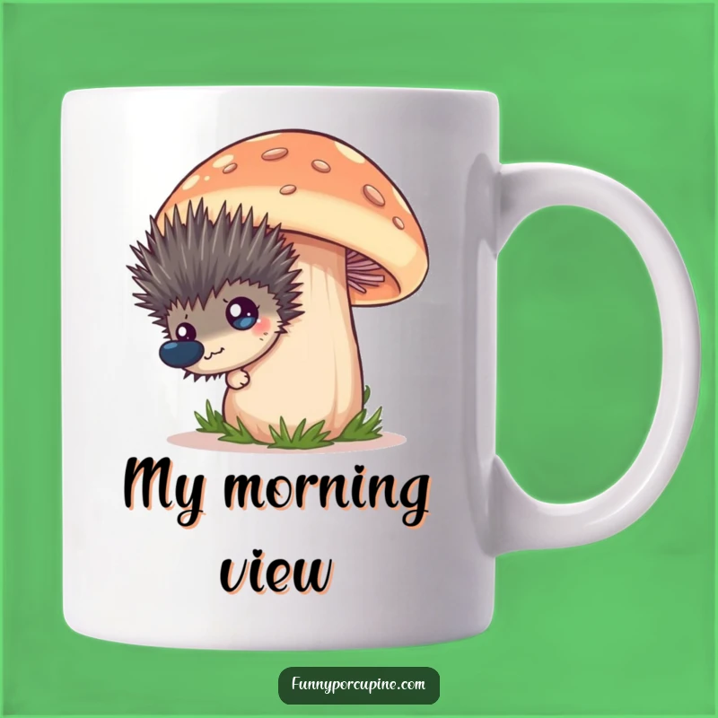 Funny Porcupine Mushroom Peek Mug: A Hilarious Gift for Animal Lovers