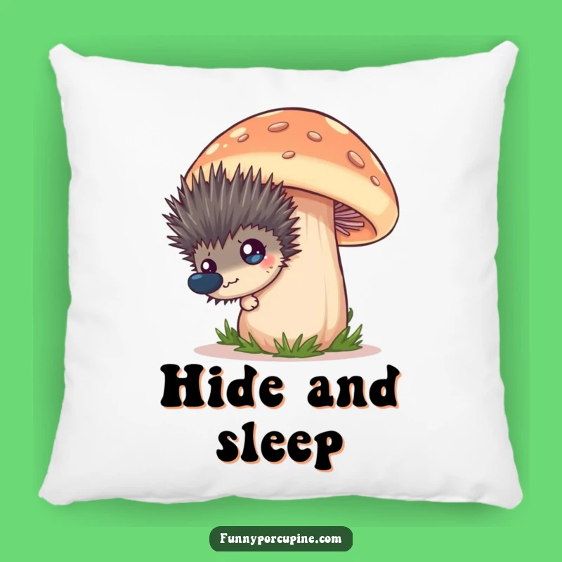 Funny Porcupine Mushroom Peek Pillow: Cozy Comfort with a Hilarious Design