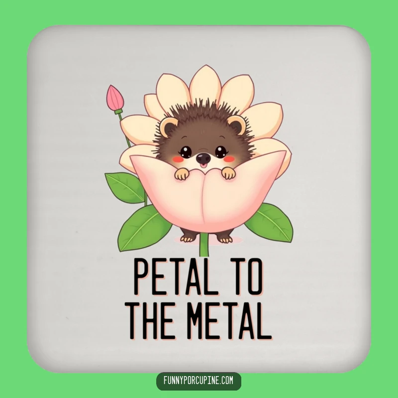 Funny Porcupine Flower Coaster: Protect Surfaces with Playful Peek-a-Boo