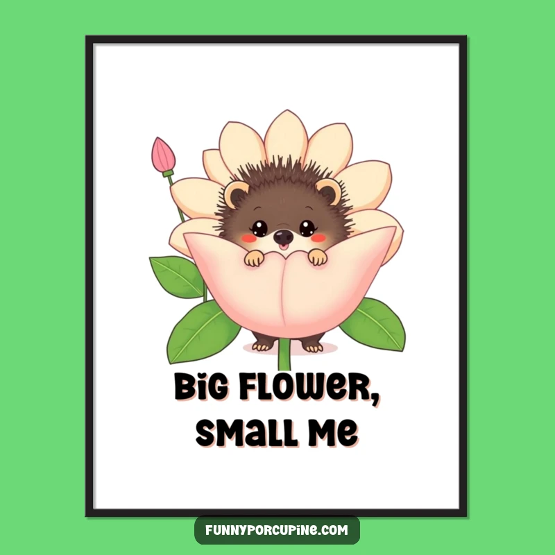 Funny Porcupine Flower Poster: Add a Touch of Comical Bloom to Your Walls