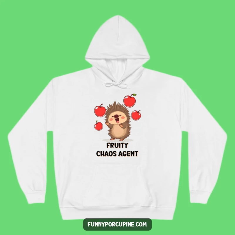 Funny Porcupine Apples Hoodie - Cozy & Comical Juggling Sweatshirt Gift