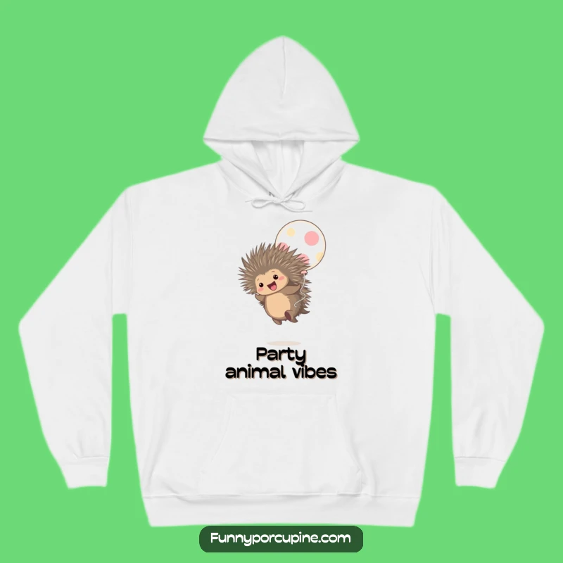 Funny Porcupine Balloon Bounce Hoodie: Cozy Comfort with a Hilarious Uplifting Design