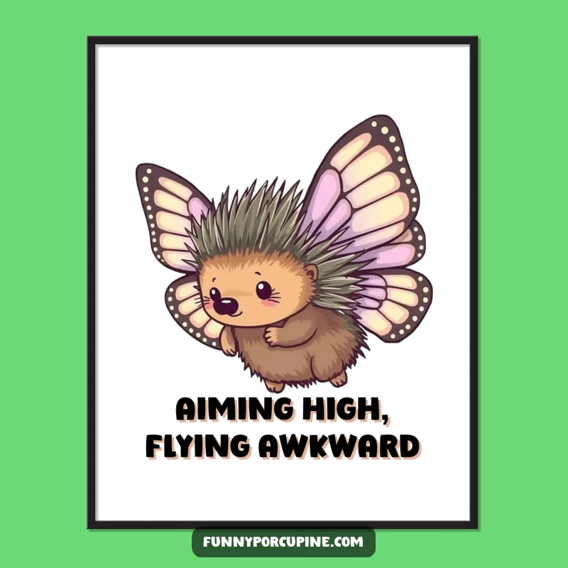 Funny Free Printable Wall Art: Porcupine's Flying Dream, Hilarious Downloadable Decor!