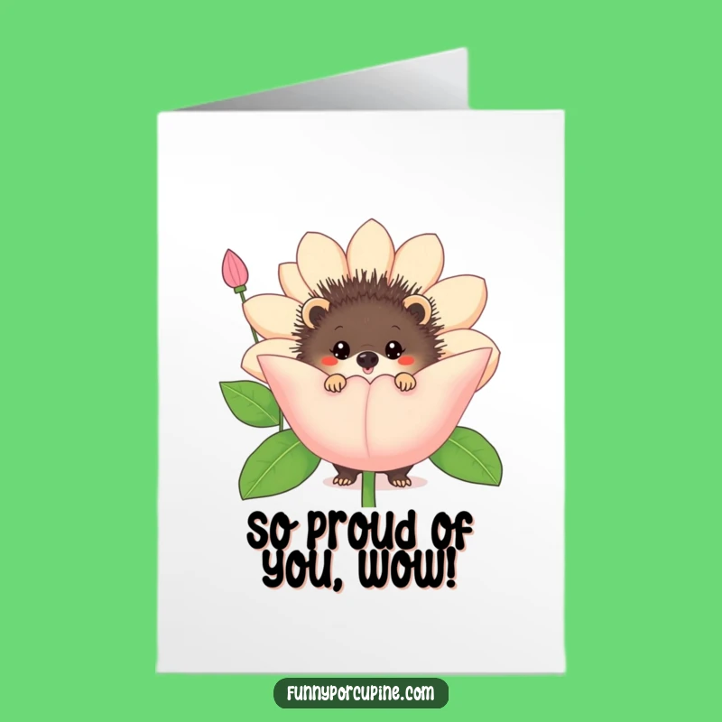 Free Printable Congrats Card: Porcupine Flower Bloom Greeting