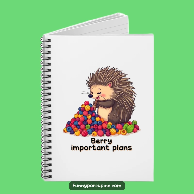 Funny Porcupine Notebook: Enthusiastic Berry Shoveler Journal Gift