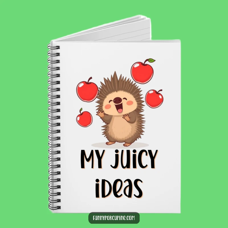 Funny Porcupine Apples Notebook - Cute Journal for Juggling Act Gift