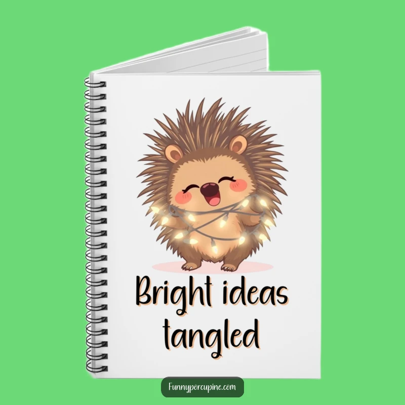 Funny Porcupine Fairy Light Notebook: Jot Down Your Magical Thoughts and Giggles