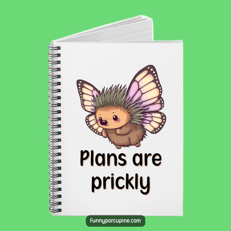 Funny Porcupine Notebook: Hilarious Flying Wings Journal Gift