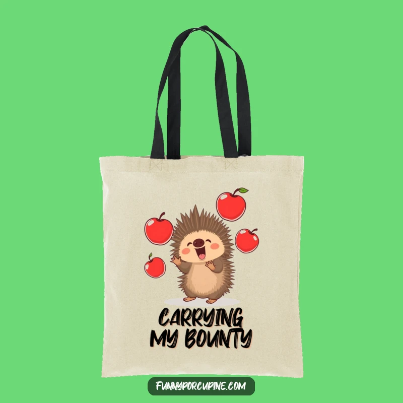 Funny Porcupine Apples Tote Bag - Stylish & Comical Carryall Gift